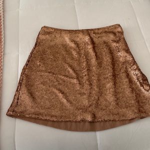NWT ABERCROMBIE ROSE GOLD SEQUIN SKIRT